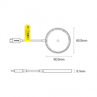 Baseus Simple Mini3 magnetická nabíječka MagSafe Qi 15W fialová