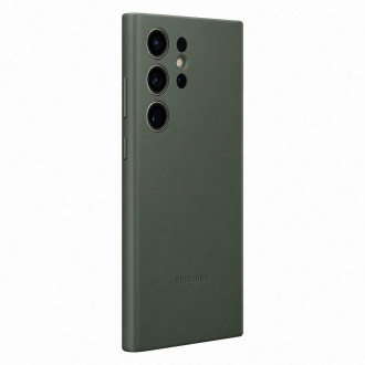 Pouzdro Samsung Leather Cover pro Samsung Galaxy S23 Ultra pouzdro z přírodní kůže zelené (EF-VS918LGEGWW)