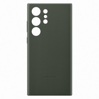 Pouzdro Samsung Leather Cover pro Samsung Galaxy S23 Ultra pouzdro z přírodní kůže zelené (EF-VS918LGEGWW)