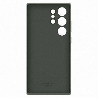 Pouzdro Samsung Leather Cover pro Samsung Galaxy S23 Ultra pouzdro z přírodní kůže zelené (EF-VS918LGEGWW)