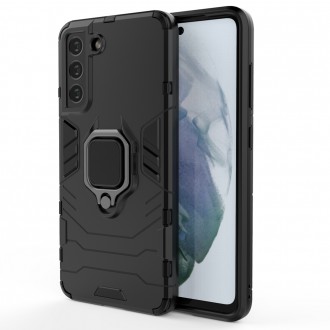 Ring Armor Case Kickstand Tough Rugged Cover for Samsung Galaxy S21 FE black