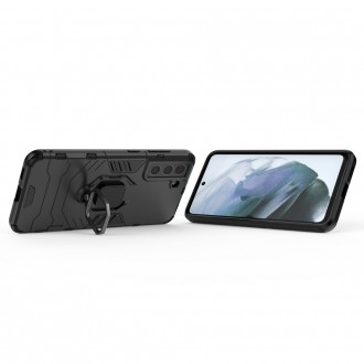 Ring Armor Case Kickstand Tough Rugged Cover for Samsung Galaxy S21 FE black