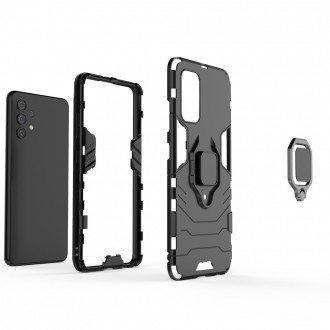Ring Armor Case Kickstand Tough Rugged Cover for Samsung Galaxy A32 4G black