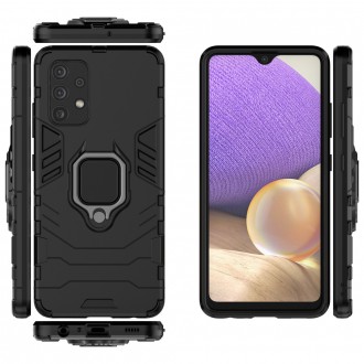 Ring Armor Case Kickstand Tough Rugged Cover for Samsung Galaxy A32 4G black