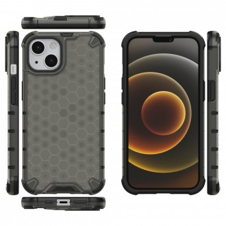 Honeycomb Case armor cover with TPU Bumper for iPhone 13 black