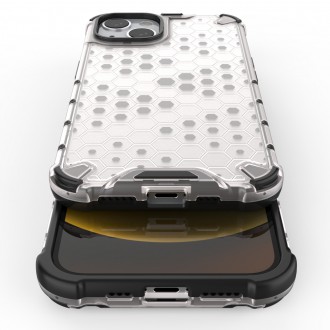 Honeycomb Case armor cover with TPU Bumper for iPhone 13 black