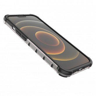 Honeycomb Case armor cover with TPU Bumper for iPhone 13 black