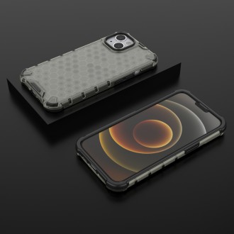 Honeycomb Case armor cover with TPU Bumper for iPhone 13 black