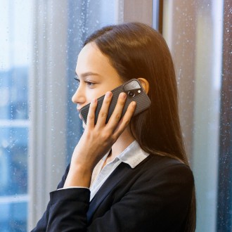 Dux Ducis Fino case covered with nylon material for iPhone 13 black