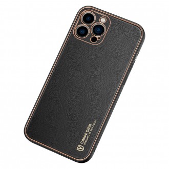 Dux Ducis Yolo elegant case made of soft TPU and PU leather for iPhone 13 Pro black