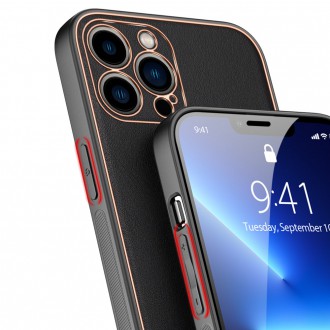 Dux Ducis Yolo elegant case made of soft TPU and PU leather for iPhone 13 Pro black