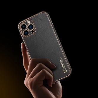 Dux Ducis Yolo elegant case made of soft TPU and PU leather for iPhone 13 Pro black
