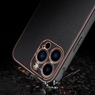Dux Ducis Yolo elegant case made of soft TPU and PU leather for iPhone 13 Pro black