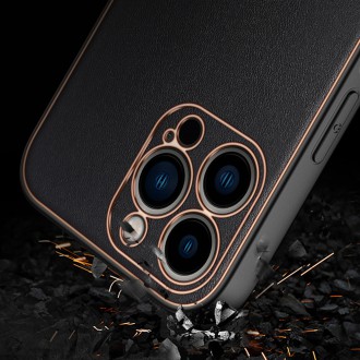 Dux Ducis Yolo elegant case made of soft TPU and PU leather for iPhone 13 Pro black
