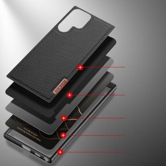 Dux Ducis Fino case is made of nylon material for Samsung Galaxy S22 Ultra black