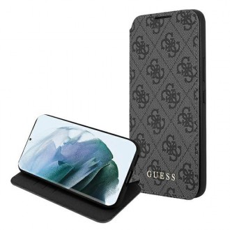 Guess GUBKS22MG4GFGR S22+ S906 szary/grey book 4G Metal Gold Logo