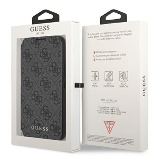 Guess GUBKS22MG4GFGR S22+ S906 szary/grey book 4G Metal Gold Logo