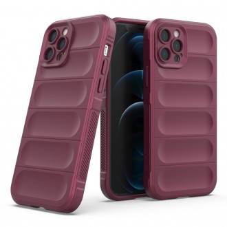 Pouzdro Magic Shield Case pro iPhone 12 Pro flexibilní pancéřový kryt vínové barvy