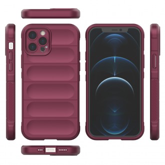 Pouzdro Magic Shield Case pro iPhone 12 Pro flexibilní pancéřový kryt vínové barvy