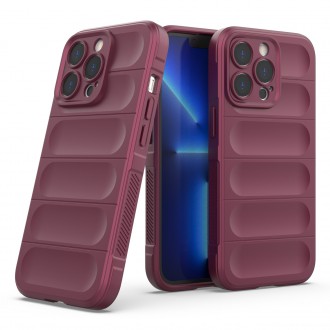 Pouzdro Magic Shield Case pro iPhone 13 Pro flexibilní pancéřový kryt vínové barvy