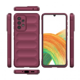 Pouzdro Magic Shield Case pro Samsung Galaxy A33 5G flexibilní pancéřový kryt vínové barvy