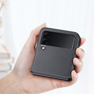 Dux Ducis Fino case is made of nylon material for Samsung Galaxy Z Flip4 black