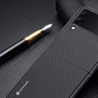 Dux Ducis Fino case is made of nylon material for Samsung Galaxy Z Flip4 black