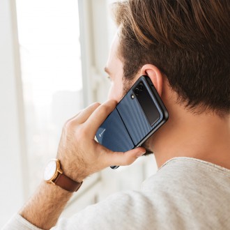 Dux Ducis Fino case is made of nylon material for Samsung Galaxy Z Flip4 blue