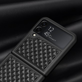 Dux Ducis Venice Leather Case for Samsung Galaxy Z Flip 3 Genuine Leather Cover Black