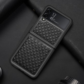 Dux Ducis Venice Leather Case for Samsung Galaxy Z Flip 3 Genuine Leather Cover Black