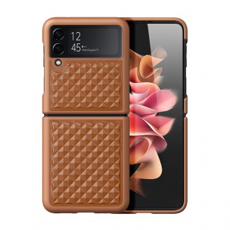 Dux Ducis Venice Leather Case for Samsung Galaxy Z Flip 3 Genuine Leather Cover Brown