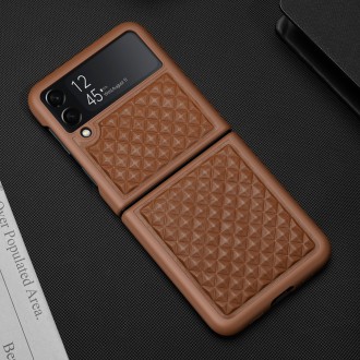 Dux Ducis Venice Leather Case for Samsung Galaxy Z Flip 3 Genuine Leather Cover Brown