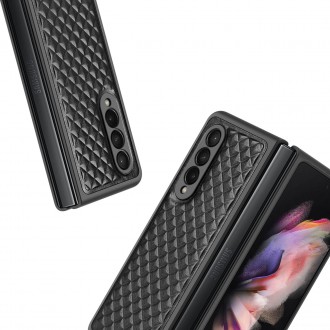 Dux Ducis Venice Leather Case for Samsung Galaxy Z Fold 3 Genuine Leather Cover Black