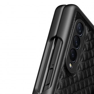 Dux Ducis Venice Leather Case for Samsung Galaxy Z Fold 3 Genuine Leather Cover Black