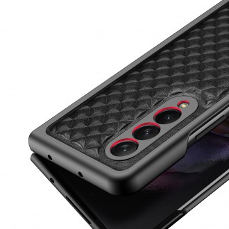 Dux Ducis Venice Leather Case for Samsung Galaxy Z Fold 3 Genuine Leather Cover Black