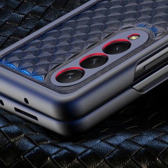 Dux Ducis Venice Leather Case for Samsung Galaxy Z Fold 3 Genuine Leather Cover Black