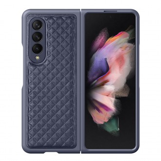 Dux Ducis Venice Leather Case for Samsung Galaxy Z Fold 3 Genuine Leather Cover Blue