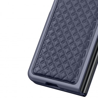 Dux Ducis Venice Leather Case for Samsung Galaxy Z Fold 3 Genuine Leather Cover Blue