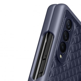 Dux Ducis Venice Leather Case for Samsung Galaxy Z Fold 3 Genuine Leather Cover Blue