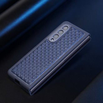 Dux Ducis Venice Leather Case for Samsung Galaxy Z Fold 3 Genuine Leather Cover Blue