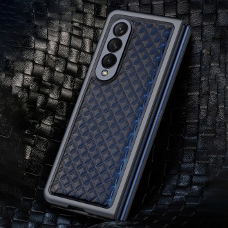 Dux Ducis Venice Leather Case for Samsung Galaxy Z Fold 3 Genuine Leather Cover Blue