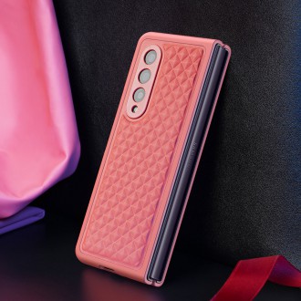 Dux Ducis Venice Leather Case for Samsung Galaxy Z Fold 3 Genuine Leather Cover Red