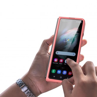 Dux Ducis Venice Leather Case for Samsung Galaxy Z Fold 3 Genuine Leather Cover Red