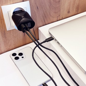 Wozinsky small 65W GaN charger with USB ports, USB supports fast charging black (WWCGM1)