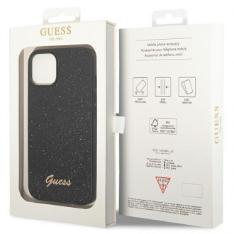 Guess GUHCP14SHGGSHK iPhone 14 6,1" czarny/black hard case Glitter Script