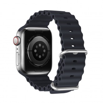 Dux Ducis Strap Watch Strap 8 / 7 / 6 / 5 / 4 / 3 / 2 / SE (41 / 40 / 38mm) Silicone Band Bracelet Gray (OceanWave Version)