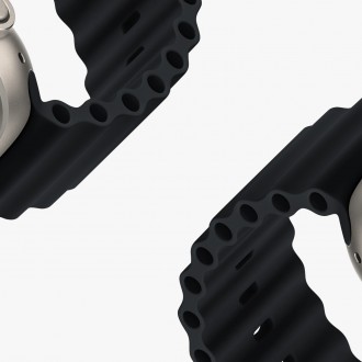 Dux Ducis Strap Watch Strap 8 / 7 / 6 / 5 / 4 / 3 / 2 / SE (41 / 40 / 38mm) Silicone Band Bracelet Gray (OceanWave Version)