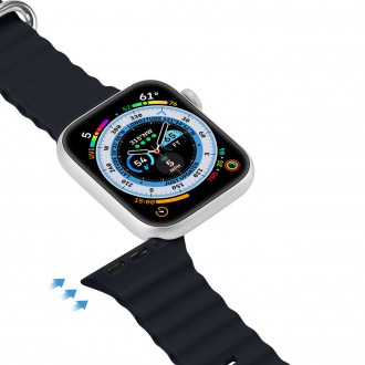 Dux Ducis Strap Watch Strap 8 / 7 / 6 / 5 / 4 / 3 / 2 / SE (41 / 40 / 38mm) Silicone Band Bracelet Gray (OceanWave Version)