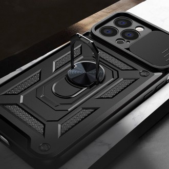 Pouzdro Hybrid Armor Camshield pro pancéřové pouzdro Vivo Y16 / Vivo Y02s s krytem fotoaparátu černé
