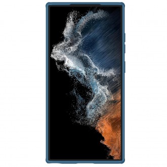 Nillkin Super Frosted Shield Pro pro pancéřové pouzdro Samsung Galaxy S23 Ultra + stojánek na telefon modrý